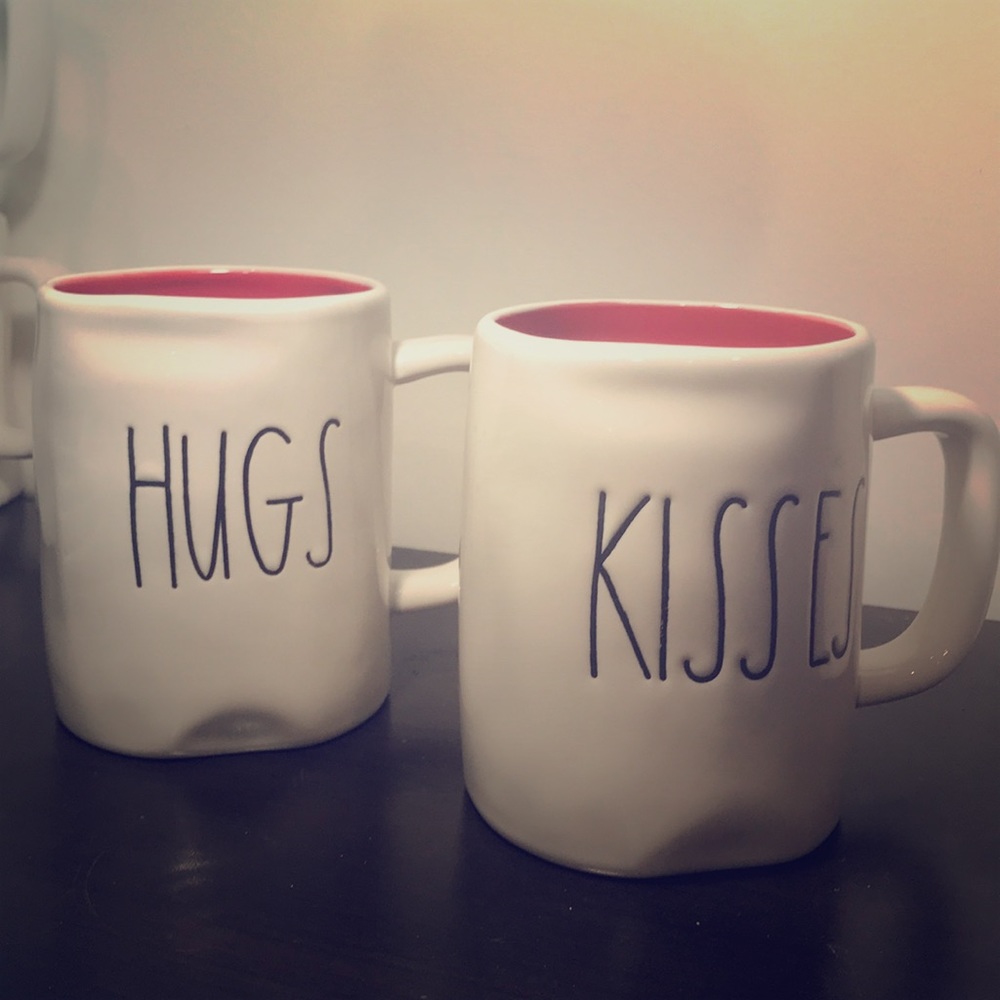 Hugs and kisses mugs by Rae Dunn